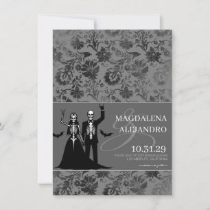 Til Death Dark Grey Floral Save The Date