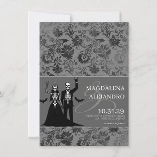 Til Death Dark Grey Floral Save The Date