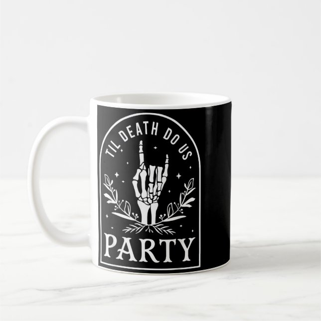 Til Death Do Party Retro Halloween Bachelorette Coffee Mug (Left)