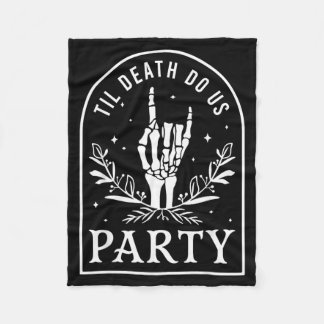 Til Death Do Party Retro Halloween Bachelorette Fleece Blanket