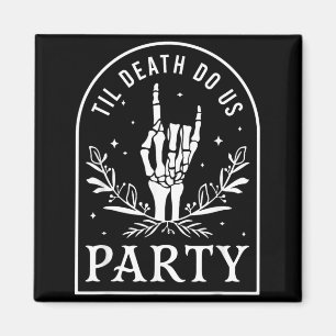 Til Death Do Party Retro Halloween Bachelorette Magnet