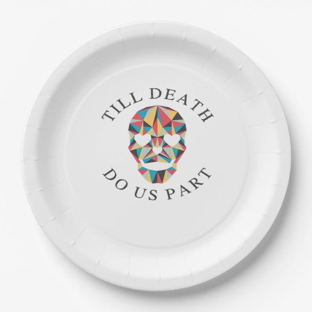 Til Death Do Us Funny & Classic Halloween Paper Plate (Front)