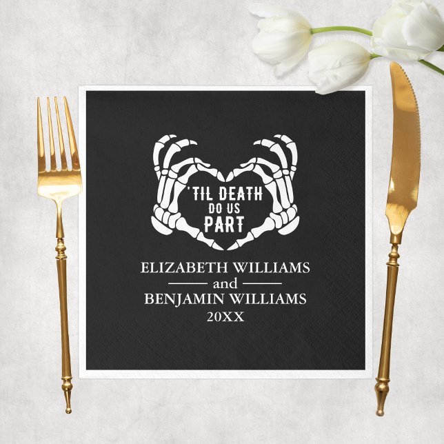 Til Death Do Us Part Black Gothic Wedding Napkin (Til Death Do Us Part Black Gothic Wedding Napkins
)