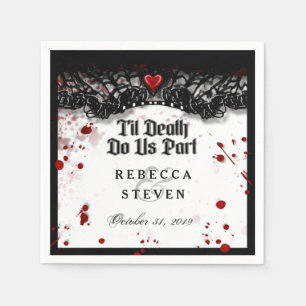 Til Death Do Us Part Blood Splatter Halloween Napkin