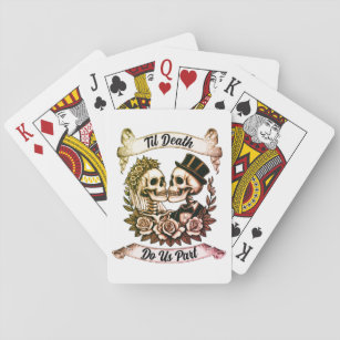 Til Death Do Us Part: Bride & Groom Skeleton Playing Cards