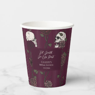 ’Til Death Do Us Part Burgundy Gothic Wedding Paper Cups