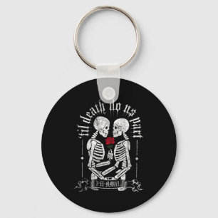 Til Death Do Us Part Couple Skeleton Halloween Men Key Ring