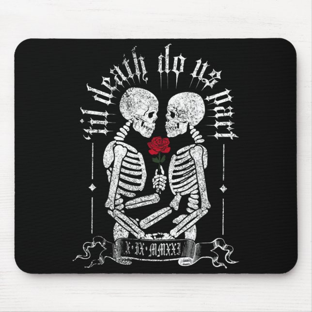 Til Death Do Us Part Couple Skeleton Halloween Men Mouse Mat (Front)