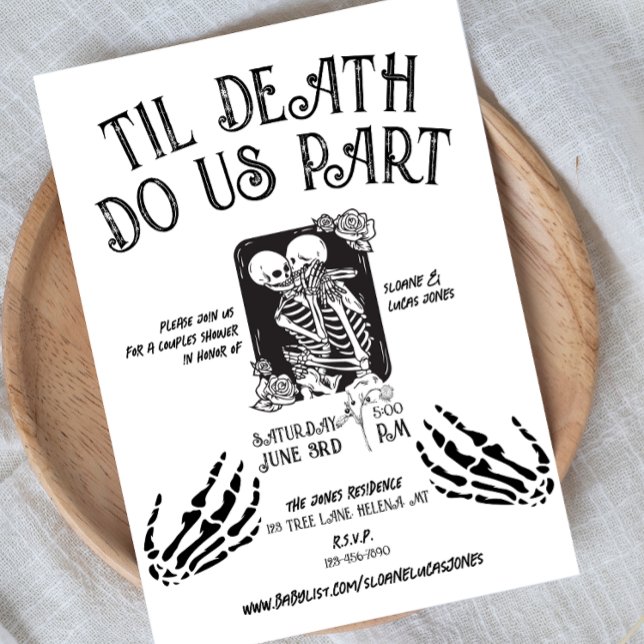 Til Death Do Us Part | Couples Shower Invite | B+W (Creator Uploaded)