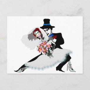 'Til Death Do Us Part - Day of the Dead wedding Postcard