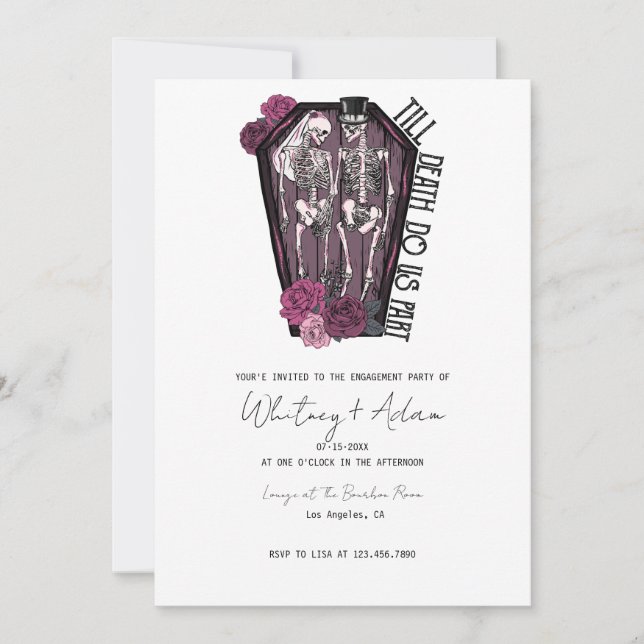 Til Death Do Us Part | Engagement Party | Gothic  Invitation (Front)