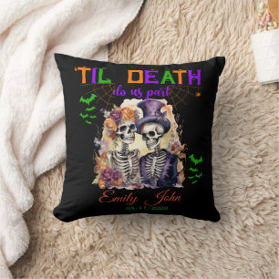 Til Death Do Us Part Eternal Love Halloween Skull Cushion