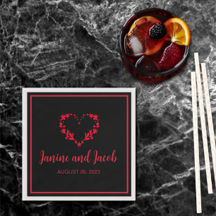 Til Death Do Us Part Gothic Black and Red Napkin