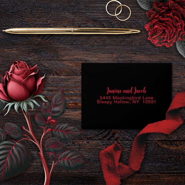 Til Death Do Us Part Gothic Black RSVP Envelope (Creator Uploaded)