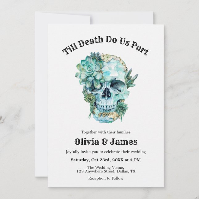 Til Death Do Us Part Gothic Halloween Wedding  Invitation (Front)