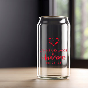 Til Death Do Us Part Gothic Moody Black and Red  Can Glass