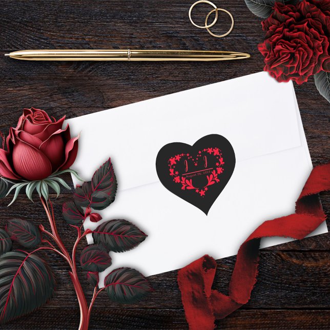 Til Death Do Us Part Gothic Red Heart Wedding Heart Sticker (Creator Uploaded)