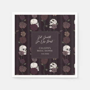 ’Til Death Do Us Part Gothic Skull & Rose Wedding Napkin
