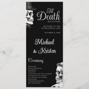 Til Death Do Us Part Gothic Skulls Black Wedding Programme