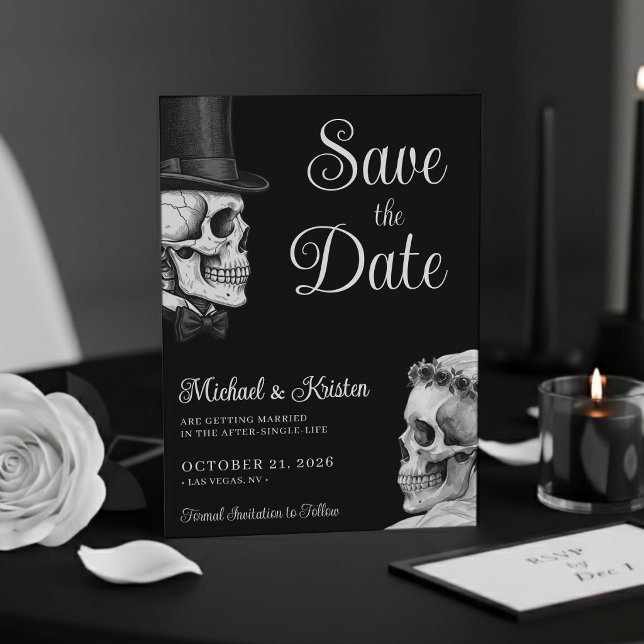 Til Death Do Us Part Gothic Skulls Black Wedding Save The Date (Creator Uploaded)