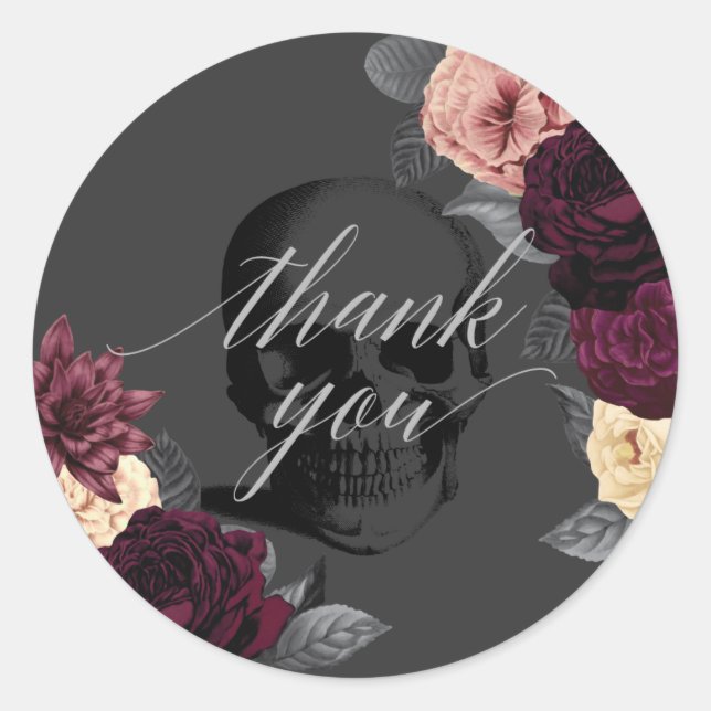 Til Death Do Us Part Gothic Wedding Favour Sticker (Front)