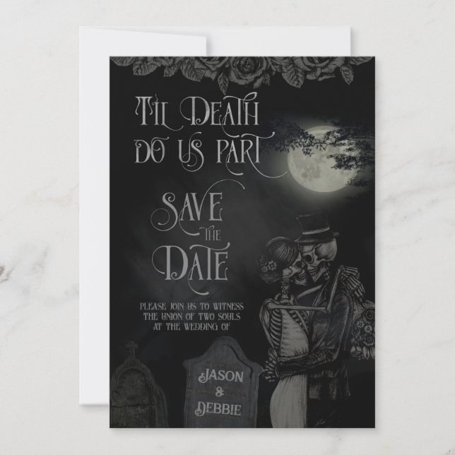 Til Death Do Us Part Gothic Wedding Save The Date (Front)