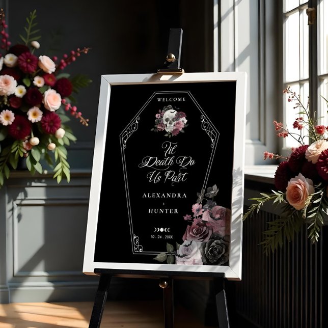 Til Death Do Us Part Halloween Gothic Floral Skull Poster (Til Death Do Us Part Halloween Gothic Floral Skull Poster)