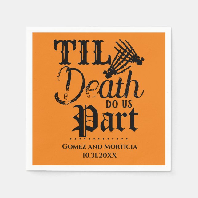 Til Death Do Us Part Halloween Wedding Anniversary Napkin (Front)