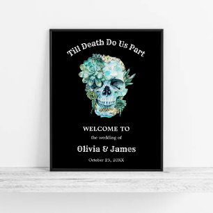 Til Death Do Us Part Halloween Wedding Welcome Poster