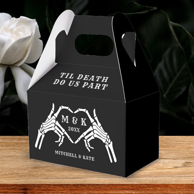 Til Death Do Us Part Heart Hand Black Wedding Favour Box (Til Death Do Us Part Heart Hand Black Wedding Favor Boxes
)