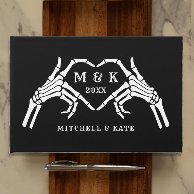 Til Death Do Us Part Heart Hand Black Wedding Guest Book (Til Death Do Us Part Heart Hand Black Wedding Guest Book
)