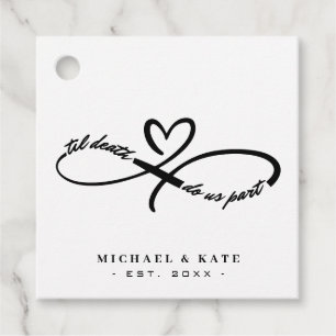 Til Death Do Us Part Infinity Symbol Heart Wedding Favour Tags