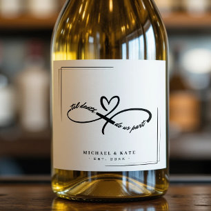 Til Death Do Us Part Infinity Symbol Heart Wedding Sparkling Wine Label
