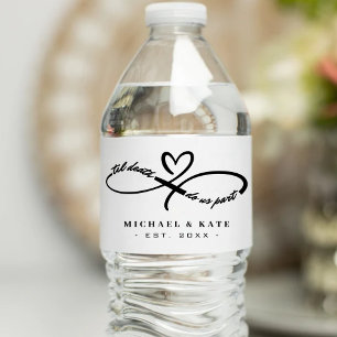 Til Death Do Us Part Infinity Symbol Heart Wedding Water Bottle Label