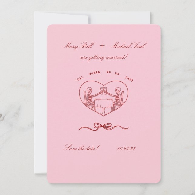 TIL DEATH DO US PART MINIMALIST SAVE THE DATE  INVITATION (Front)