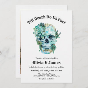 Til Death Do Us Part Photo Halloween Wedding Invitation