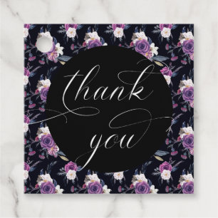 'Til Death Do Us Part Purple & Black Thank You Favour Tags