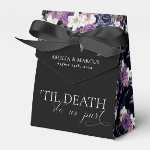 'Til Death Do Us Part Purple & Black Wedding Favour Box