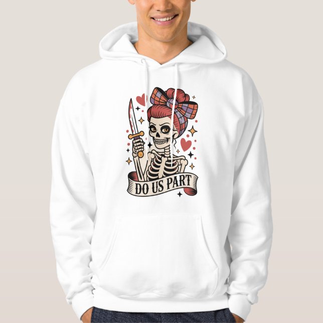 'Til Death Do Us Part Skeleton Bride Tattoo Style Hoodie (Front)