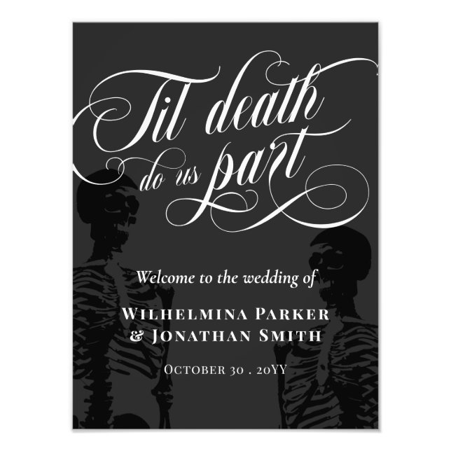 Til Death Do Us Part Skeleton Goth Welcome Photo Print (Front)