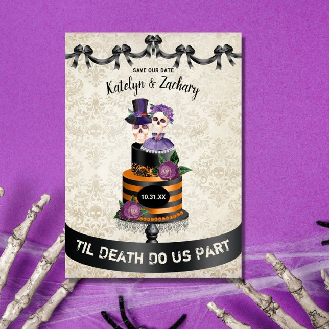 Til Death Do Us Part Skeleton Halloween Wedding Save The Date (Creator Uploaded)