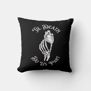 Til Death Do Us Part Skeleton Hand Holding Anatomi Cushion