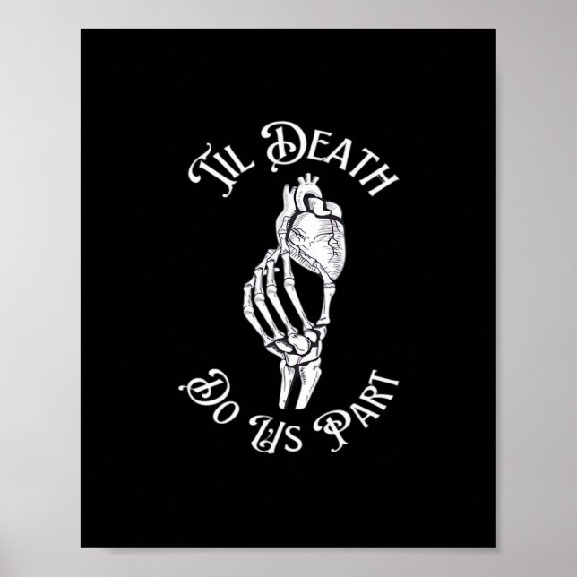 Til Death Do Us Part Skeleton Hand Holding Anatomi Poster (Front)