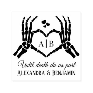 Til Death Do Us Part Skeleton Hands Heart Sign #1 Self-inking Stamp