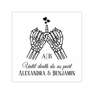 Til Death Do Us Part Skeleton Hands Pinky Swear #1 Self-inking Stamp