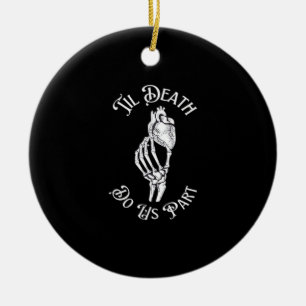 Til Death Do Us Part Skeleton Heart Artistic Ceramic Tree Decoration