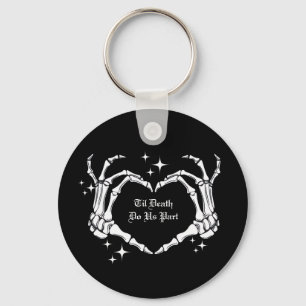 Til Death Do Us Part Skeleton Heart Hand Wedding  Key Ring