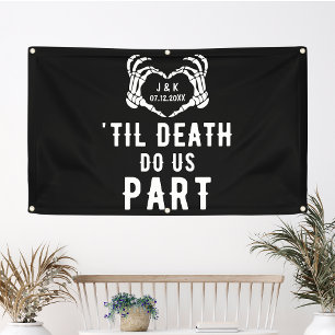 Til Death Do Us Part Skeleton Wedding Personalised Banner