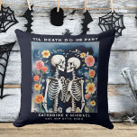 Til Death Do Us Part Skeletons Gothic Wedding Cushion<br><div class="desc">Introducing our "Til Death Do Us Part" Gothic Wedding Design, the perfect fusion of spooky whimsy and dark romance. Crafted specifically for those who embrace the enchanting allure of a Halloween wedding, this unique design captures the essence of a fall autumn skeleton gothic hallowedding. Imagine saying your vows amidst an...</div>