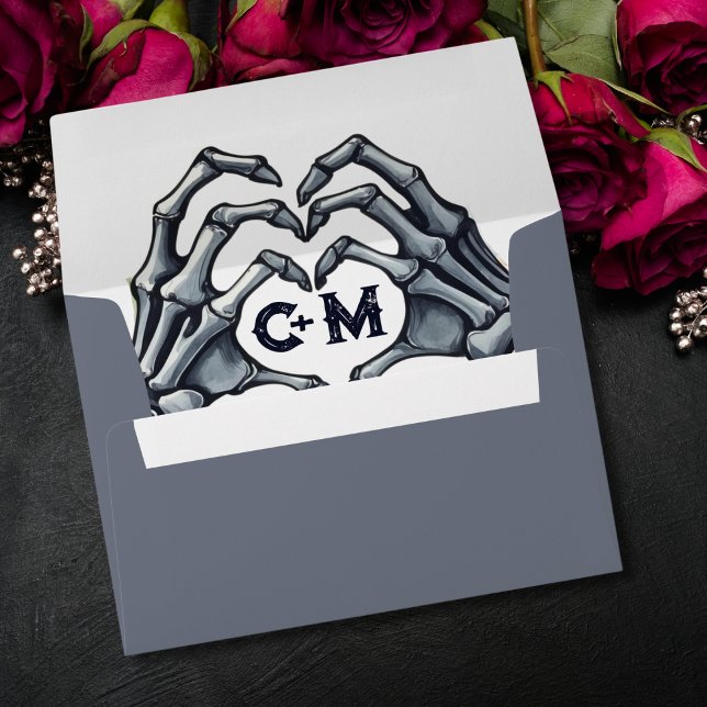 Til Death Do Us Part Skeletons Gothic Wedding Envelope (Creator Uploaded)